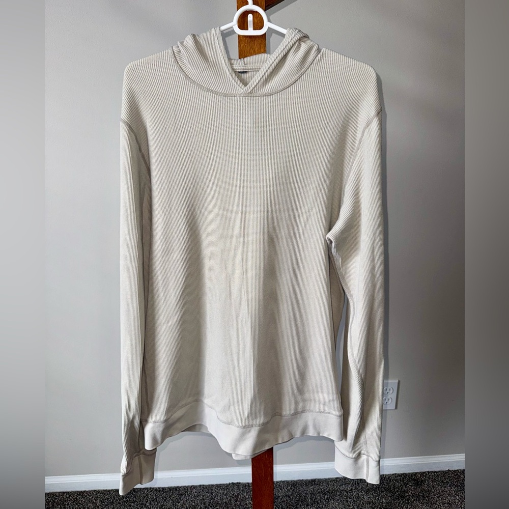 Vuori Men’s Waffle Hoodie in Marshmallow Size Large - Picture 2 of 11